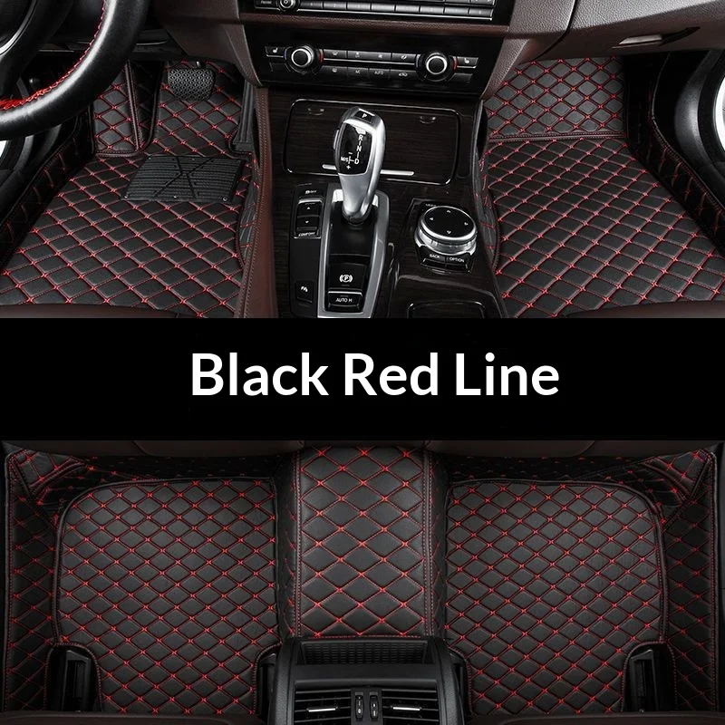 Linen Diamond Pattern Fully Surrounded Special Pedal Car Mats for Standard Fit General Purpose Non-Slip Easy-Clean Full Set