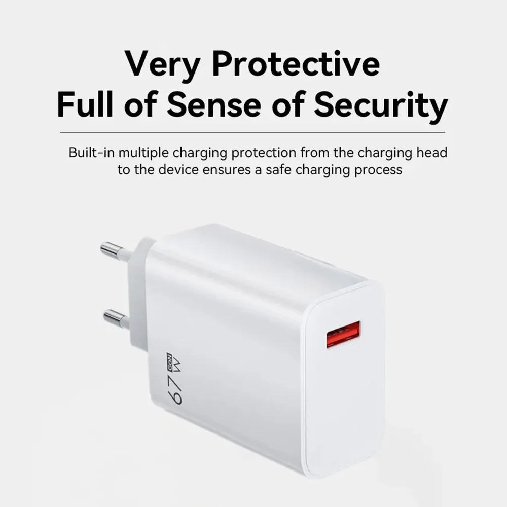 6A 67W EU Ultra Fast Wall Charger For Xiaomi 11 12 Lite 17 15 Redmi Note 15 14 13 POCO F8 M7 F7 Pro C85 Fast Charging