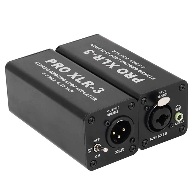 Imagem -04 - Stereo Terra Loop Isolador Filtro de Ruído Ruído Supressor Isolador para pc Pro Xlr3 3.5 Rca 6.35 Xlr Profissional
