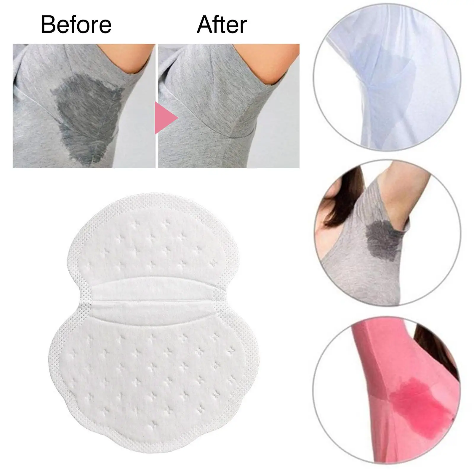 30pcs Disposable Sweat-absorbing Patch Summer Deodorants Cotton Pads Underarm Armpit Sweat Pads Dress Disposable Stop