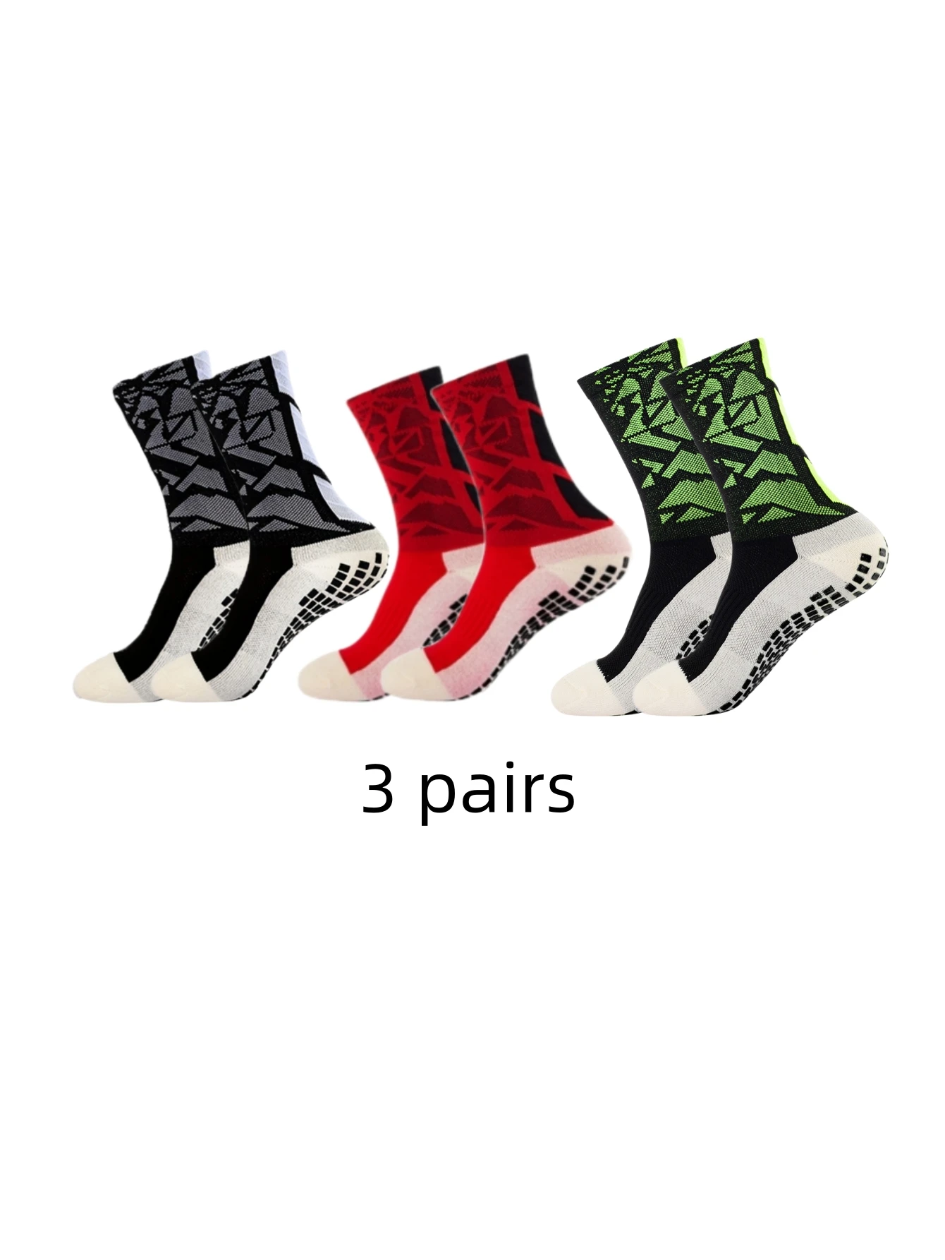 3 pairs of adhesive point anti slip outdoor football socks TC football socks arrow football socks