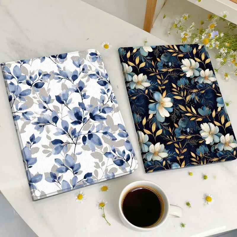 

Blue Leaf Branch Pattern Gift Tablet Case For Huawei Honor MatePad MediaPad Air 5 6 7 11 V6 V7 V8 V9 X9 X8 T10 T10s C5e T5