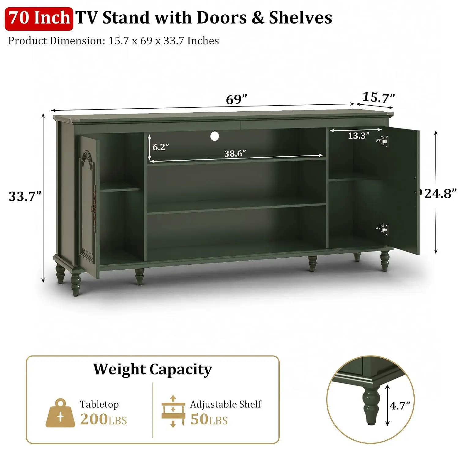 Farmhouse TV Stand 70