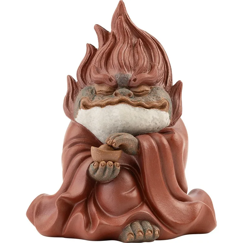 

Purple sand flame golden toad king tea pet ornament, high-quality products can raise lucky golden toad