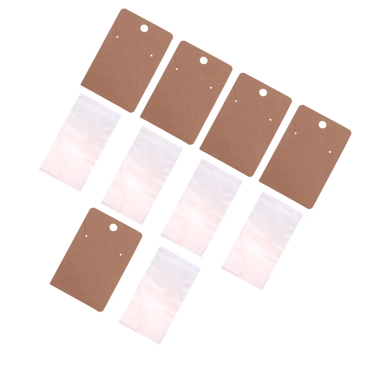 

100Sets Kraft Paper Jewelry Cards Display Stand for Earrings Necklace Organizing and Gift Presentation Kraft Paper Jewelry Cards