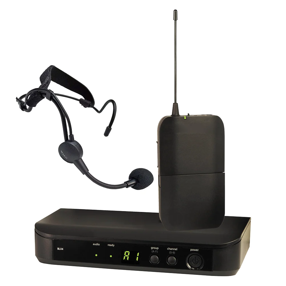 Imagem -05 - Dual fm Microfone sem Fio Profissional Uhf Microfone Preto Som Claro Blx24 Blx4 Pg58 Sim58 Beta58 Canais