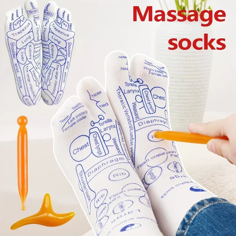 Physiotherapy Foot Care Massage Relieve Tired Feet Socks Acupressure Foot Massager Reflexology Socks Foot Acupoint Massage Tool