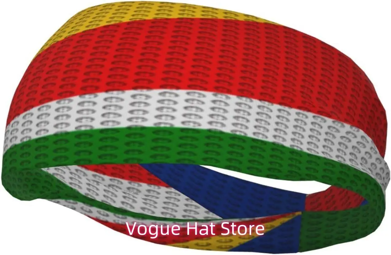 

Flag of Seychelles Headbands for Women Men Non-Slip Headband - Elastic Sports Hair Bands for Women's Hair - Yoga Running Sweat B