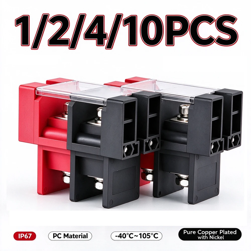 Barrier Terminal Block 200A 2P 2 In 2 Out High Current Energy Storage Lithium Battery Terminal Pure Copper Nickel Plated