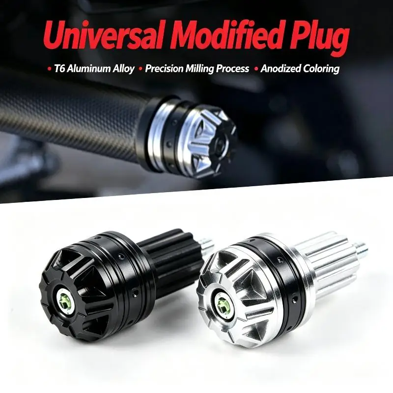 2PCS Motorcycle Handle Bar Ends Plug Grips CNC Aluminum Alloy Handlebar Counterweight Plug Slider 16-18mm Moto Handlebar Caps