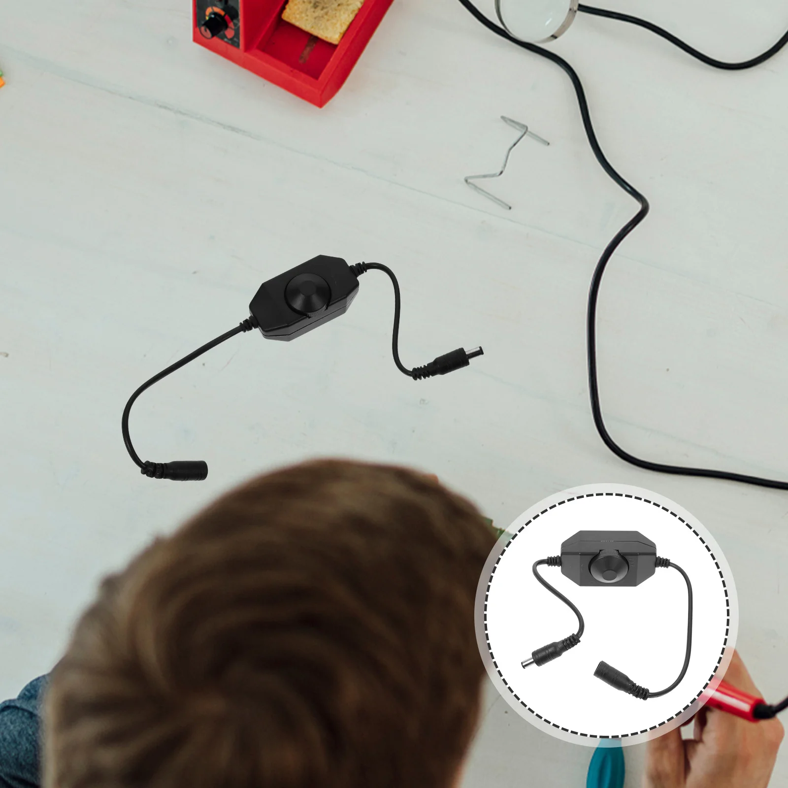 

Lamp Cord Switch Rotated LED Light Dimming Control on Off Desk Table Lamp Accessory Brightness Adjustment Controller