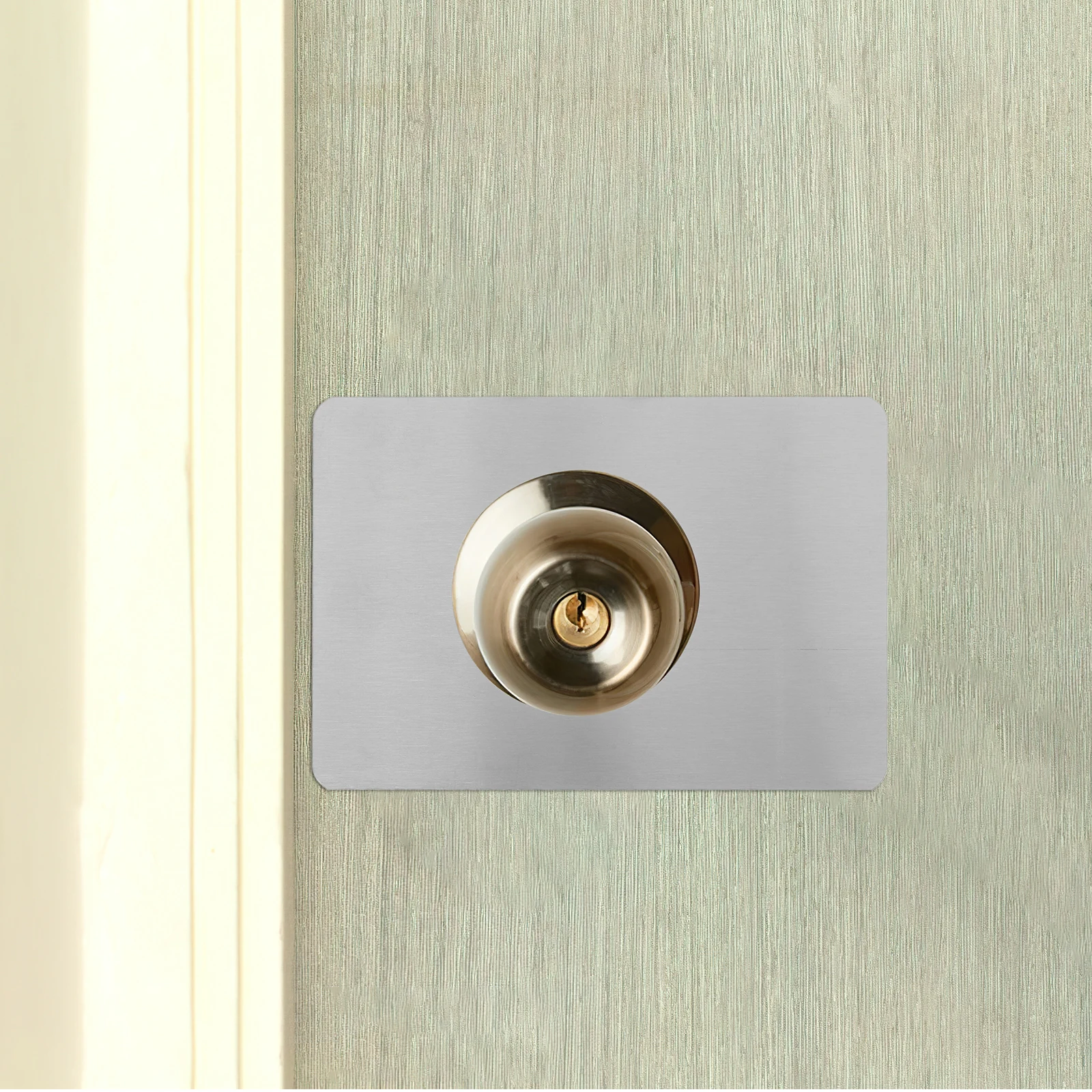 

4pcs Lock Fixing Plate Door Knob Deadbolt Ball Catch Silver Bracket Gate Hole Filler Wood Door Compatibility Easy Installation