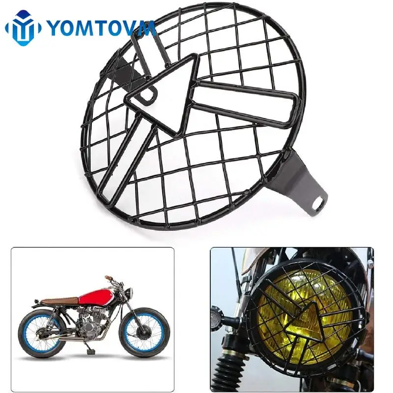 

6.5 inch Motorcycle Universal Headlight Grill Guard Headlamp Protector Cover For Harley Kawasaki Cruiser Chopper Cafe Racer