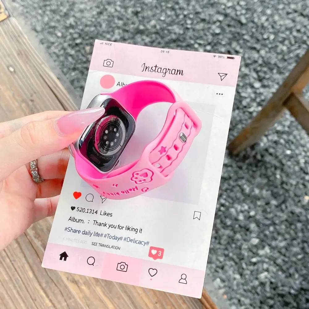 Cartoon Hello Kitty Girl Silicone Case Band for Apple Watch Cover Strap Series 11/10/9/8/7 40mm 41mm 42mm 44mm 45mm 46mm 49mm view 6