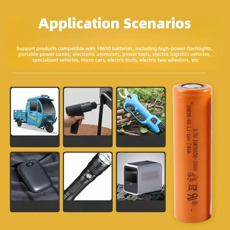 빅트파워 10개입 18650 3.7V 2000mAh 10C 고배율 충전식 리튬 배터리 팩 장난감용 원통형 이온 배터리