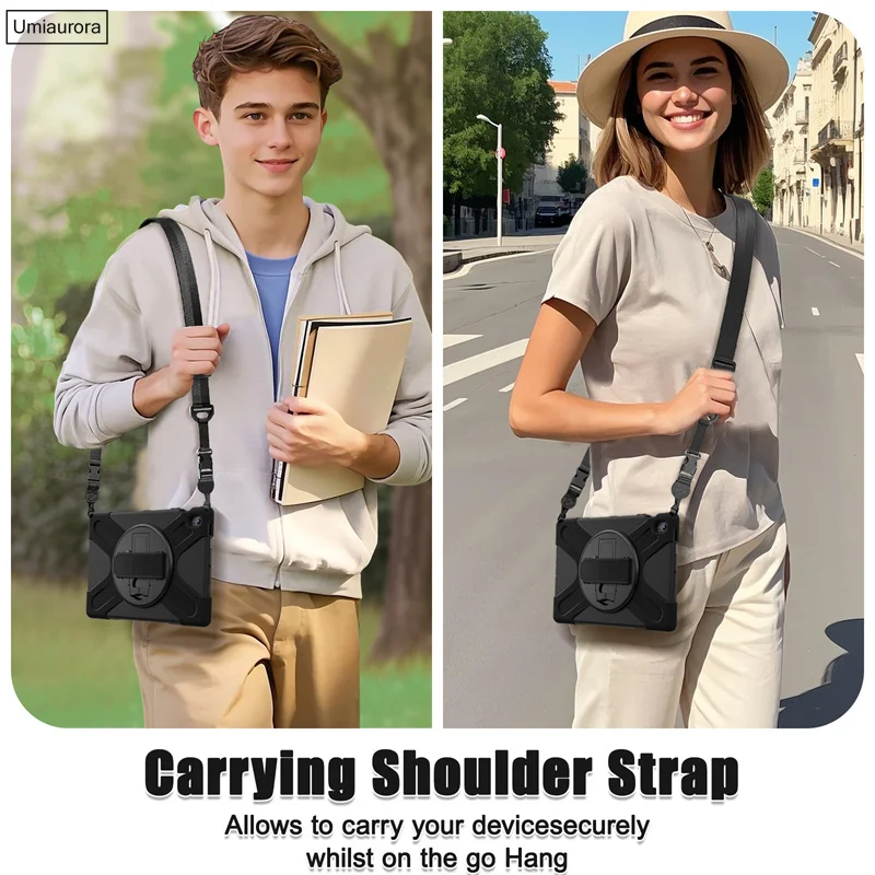 

For Samsung Tab S10 FE+ S10 FE Plus 13.1 inch SM-X620 SM-X626B Shockproof Silicon PC Tablet Case Hand Strap Stand Rugged Funda