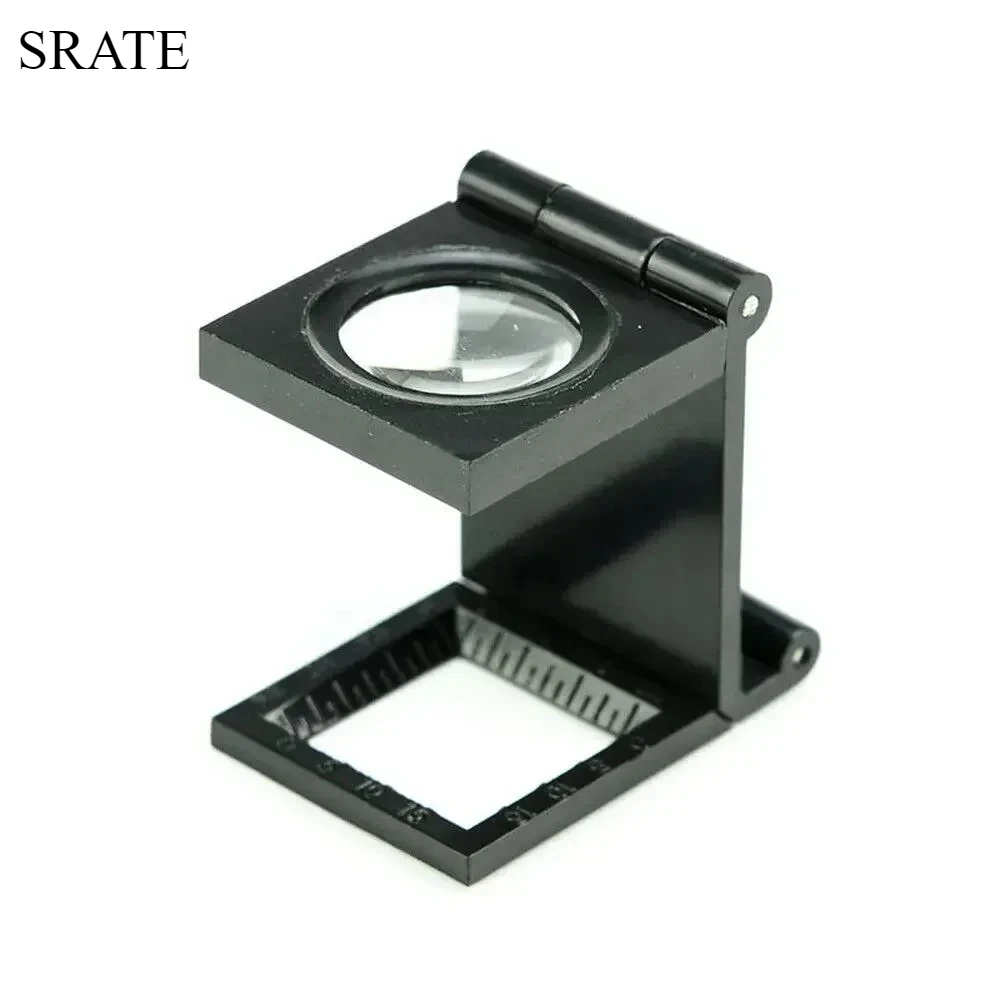 

Magnification 8X Folding Linen Tester Cloth Thread Counter Magnifying Glass Portable Pocket 1.5cm Scale Magnifier Reading Loupe