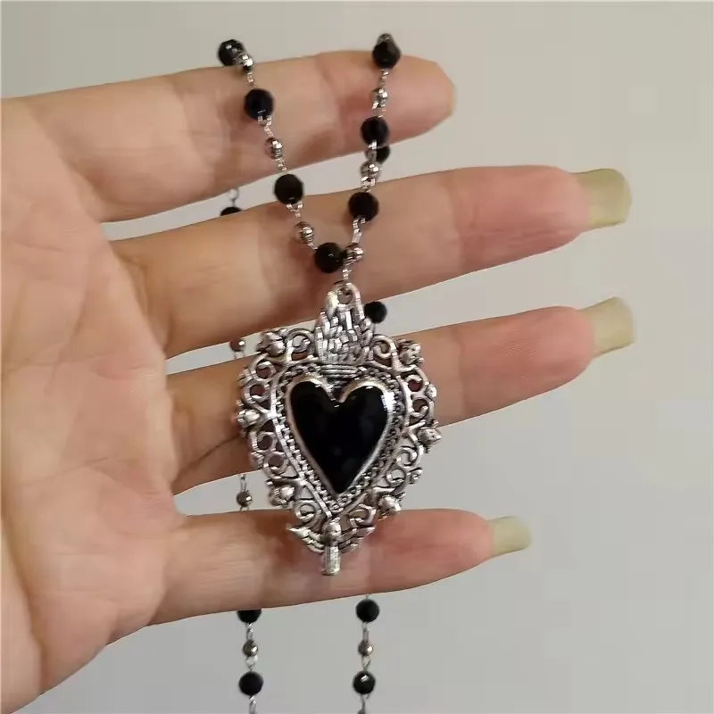 Personalized Heart Love Star Vintage Spiral Vortex Pendant Necklace Suitable For Y2K Sweet Cool Girl 90s EMO Charm Jewelry Gift