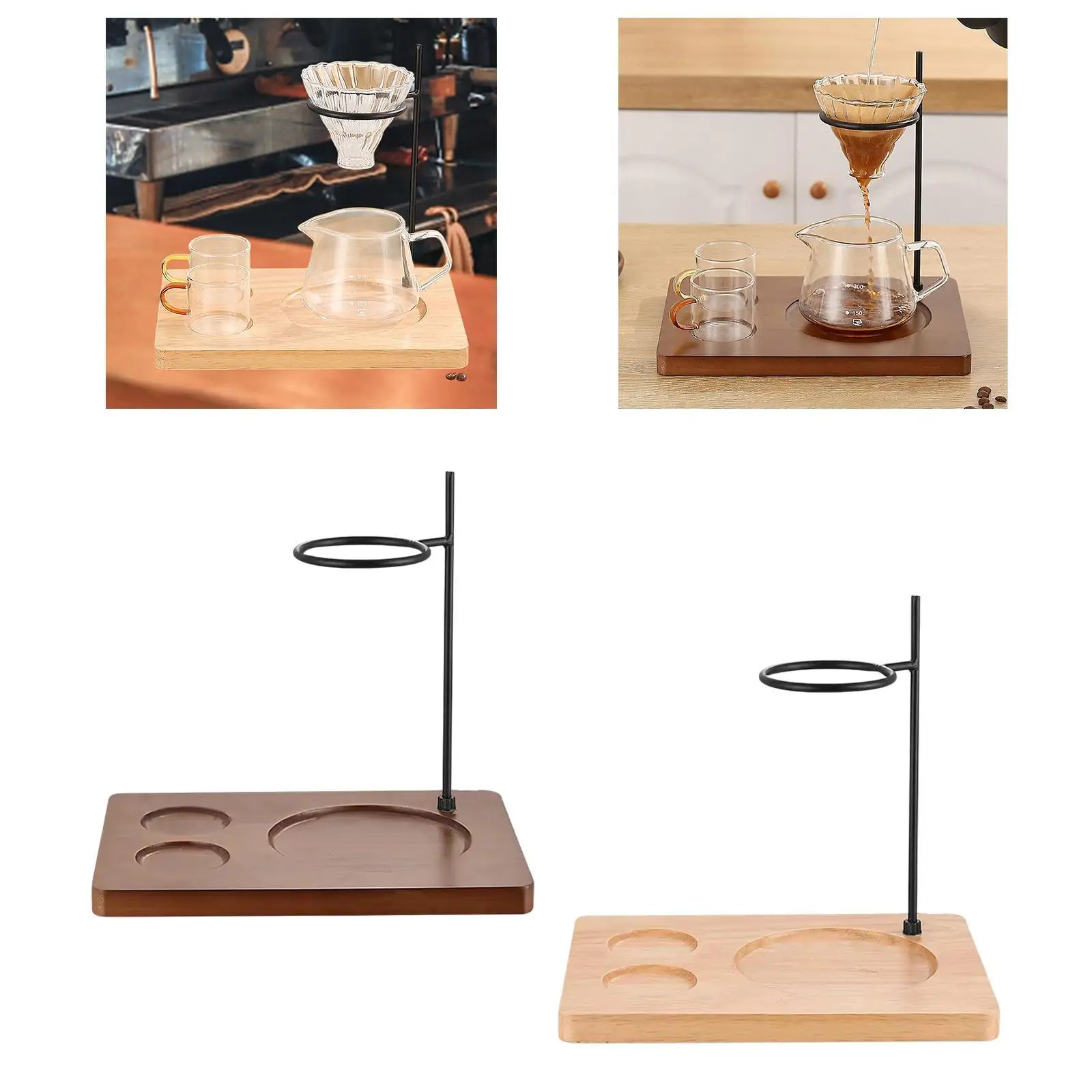 Kaffee-Tropfständer, Übergießstation, multifunktionales Dekor, wiederverwendbar, mit Holzsockel für Café, Restaurant, Küche, Einweihungsgeschenk