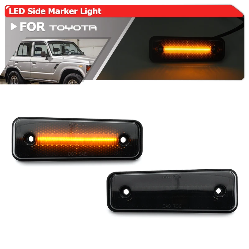 Luces Laterales LED Ahumadas Delanteras para Toyota Land Cruiser BJ60 FJ60 1980-1990, Camioneta Celica Supra Starlet Corona