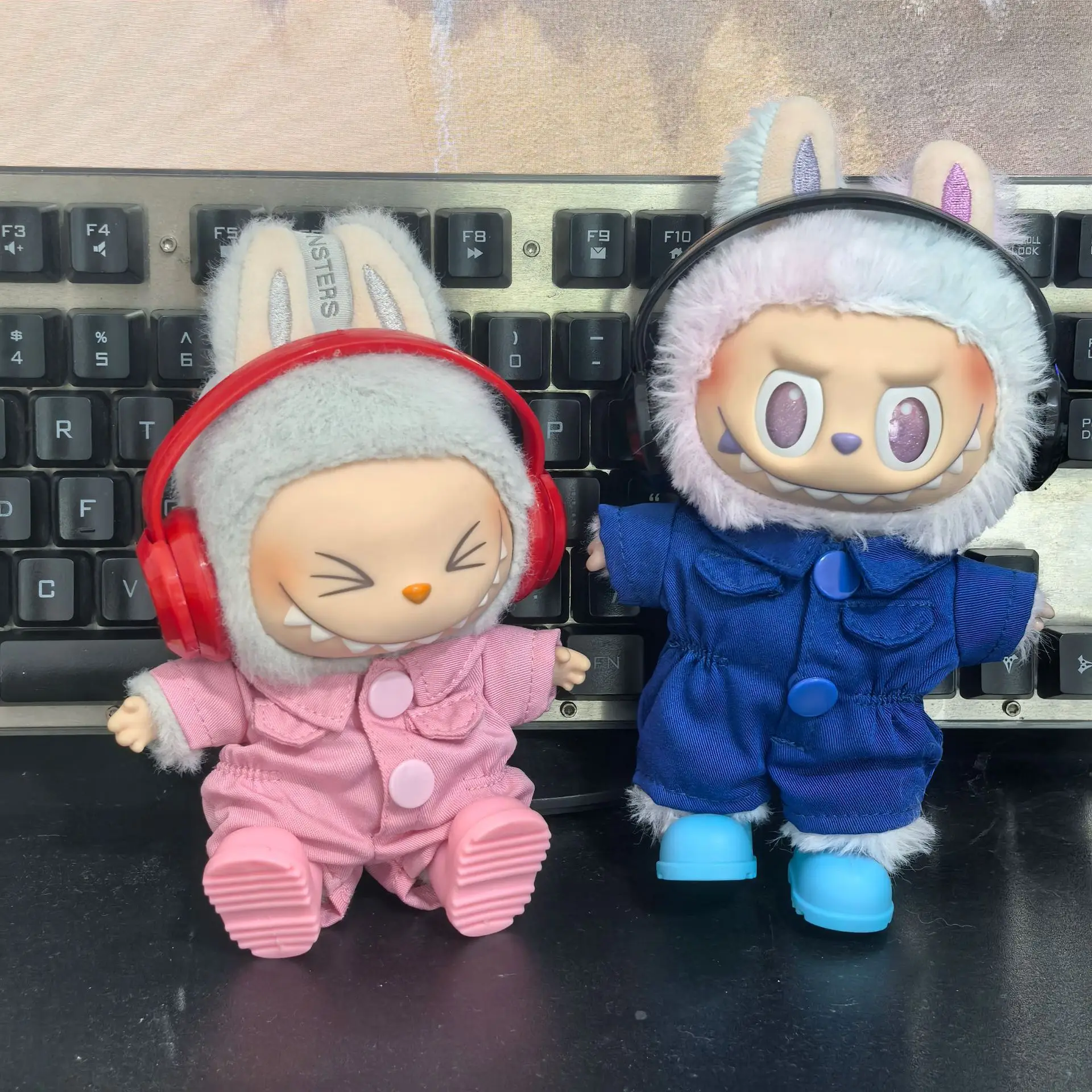 Ropa Labubu mono Ropa de trabajo Ropa de trabajo para muñecas para 17cm Labubu V3 Ropa para muñecas accesorios de atuendo Ropa para muñecas de peluche