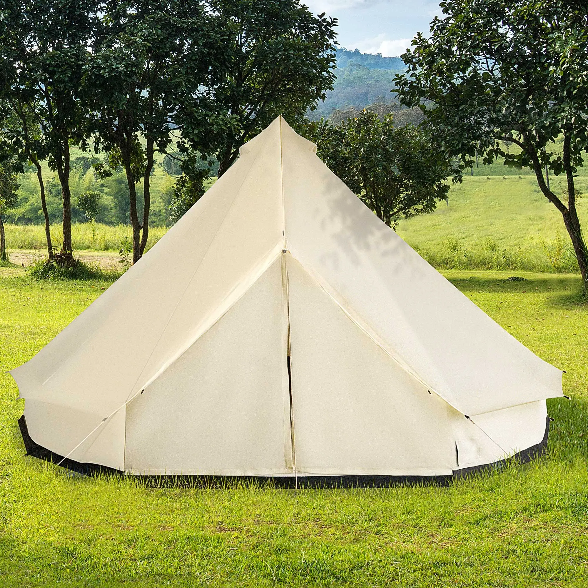 

For 16.5' Large Family Tent 10 Persons Waterproof Teepee Bell Tents Hunting Camp Huge Four Season