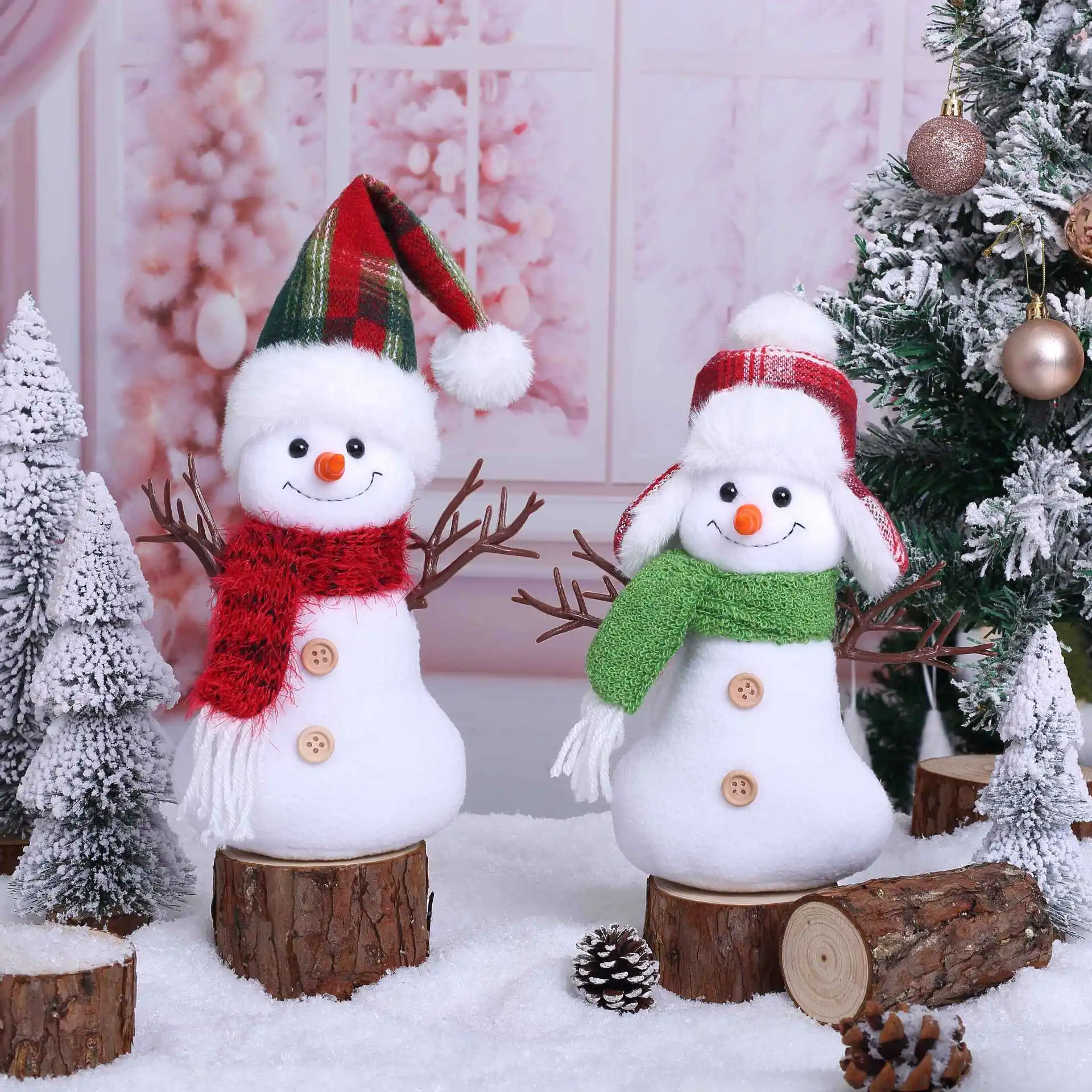 

Милый Рождественский Снеговик Сидящая Кукла Рудольф Плед Шляпа Окно Декор Орнамент