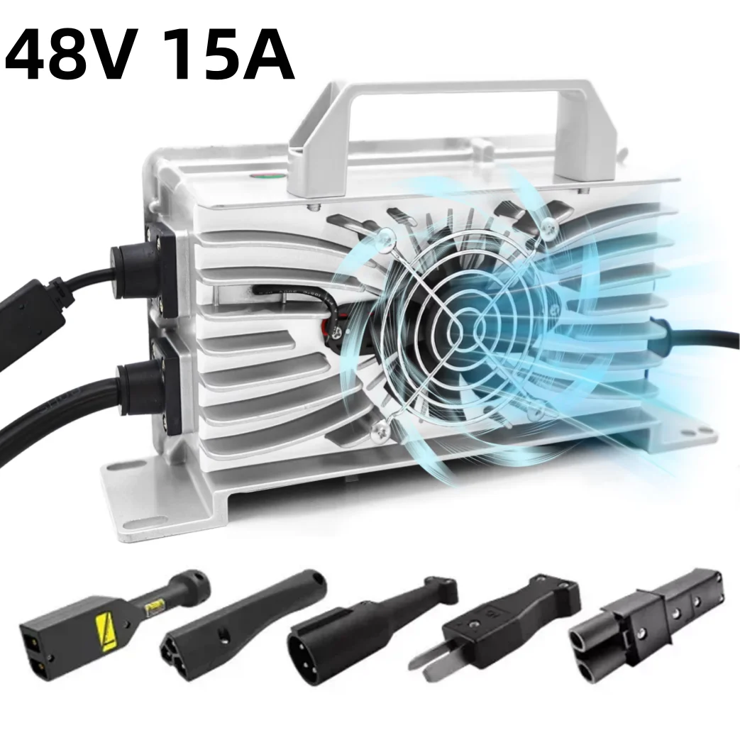 

48V/15A Golf Cart Battery Charger Compatible with Yamaha EZ-GO RXV TXT Club Car,IP 67 Waterproof Charger for Lead Acid Battery