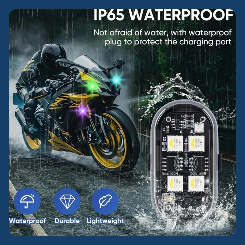 

Wireless Remote Control LED Strobe Light for Car Auto Motorcycle Bike Drone Scooter Anti-collision Warning Lamp Flash