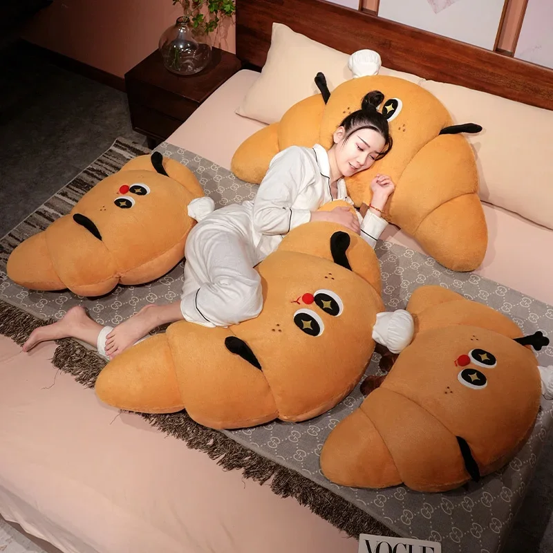 Croissant Groot Kussen Pluche Leuke Chef's Hoed Croissant Brood Kussen Gevuld Grappig Zacht Voedsel Knuffel voor Cadeaus voor Kinderen Verjaardag