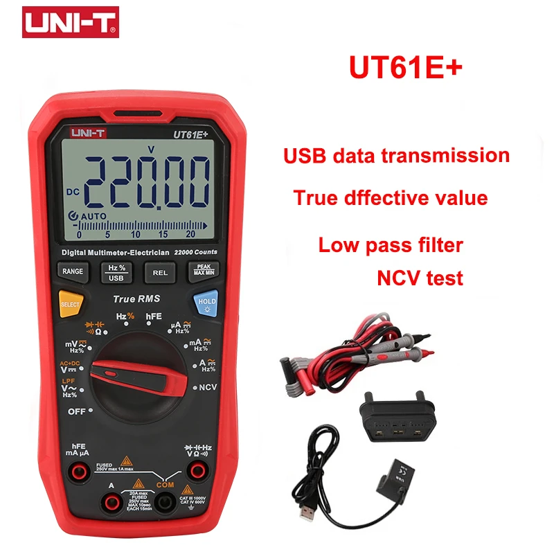 UNI-T UT61E Plus UT61B UT61D Digital Multimeter True RMS 1000V Handheld Professional Tester Voltmeter multimeter AC/DC