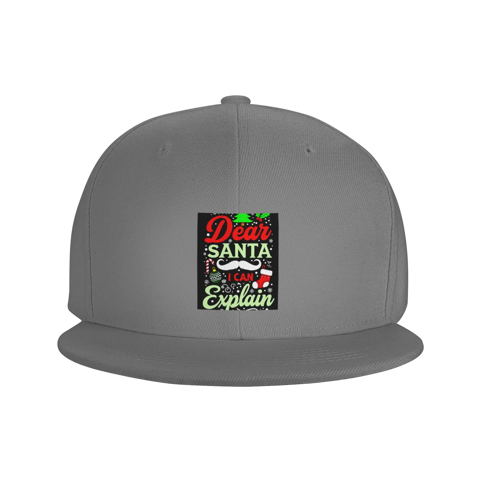 Fashion  Dear Santa  I Can Explain  - Funny Holiday Pop Art Design Flat Brim Sun Hat  Collegiate Style Men's Panama Hat