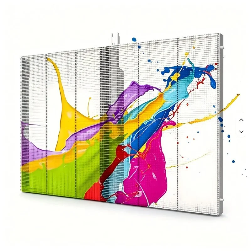 P3.91 High Bright Transparent Panel Shop Glass Window See-Through Advertising Wall