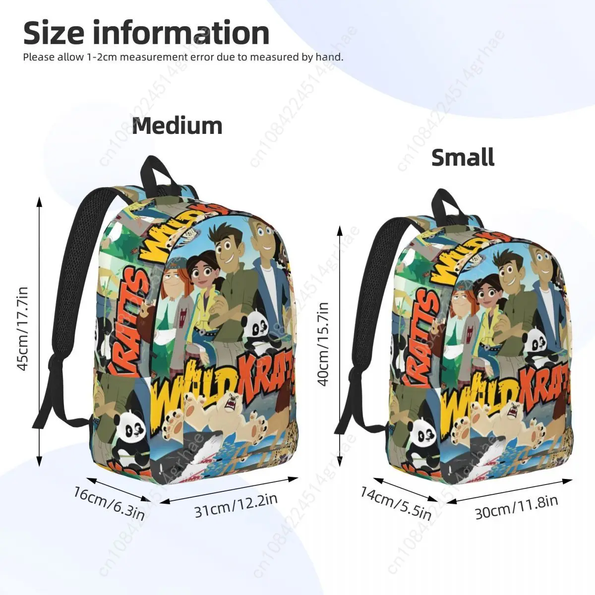 Sac à dos Wild Kratts pour hommes et femmes, sac à bandoulière léger pour étudiants, randonnée, voyage, collège