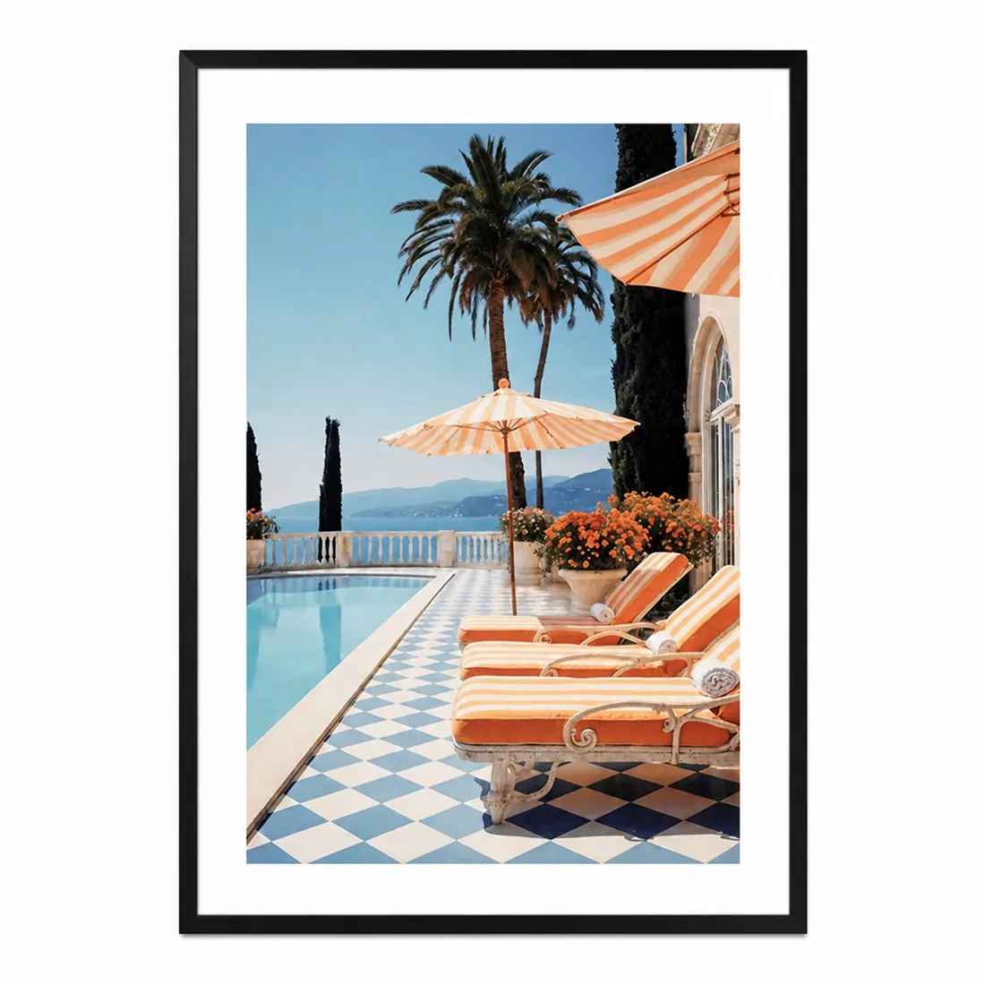 Amalfi Coast Setting Poster,Canvas Wall Print,Modern Art Illustration,High‑Grade Home Decoration Artwork for Bedroom,Living Room
