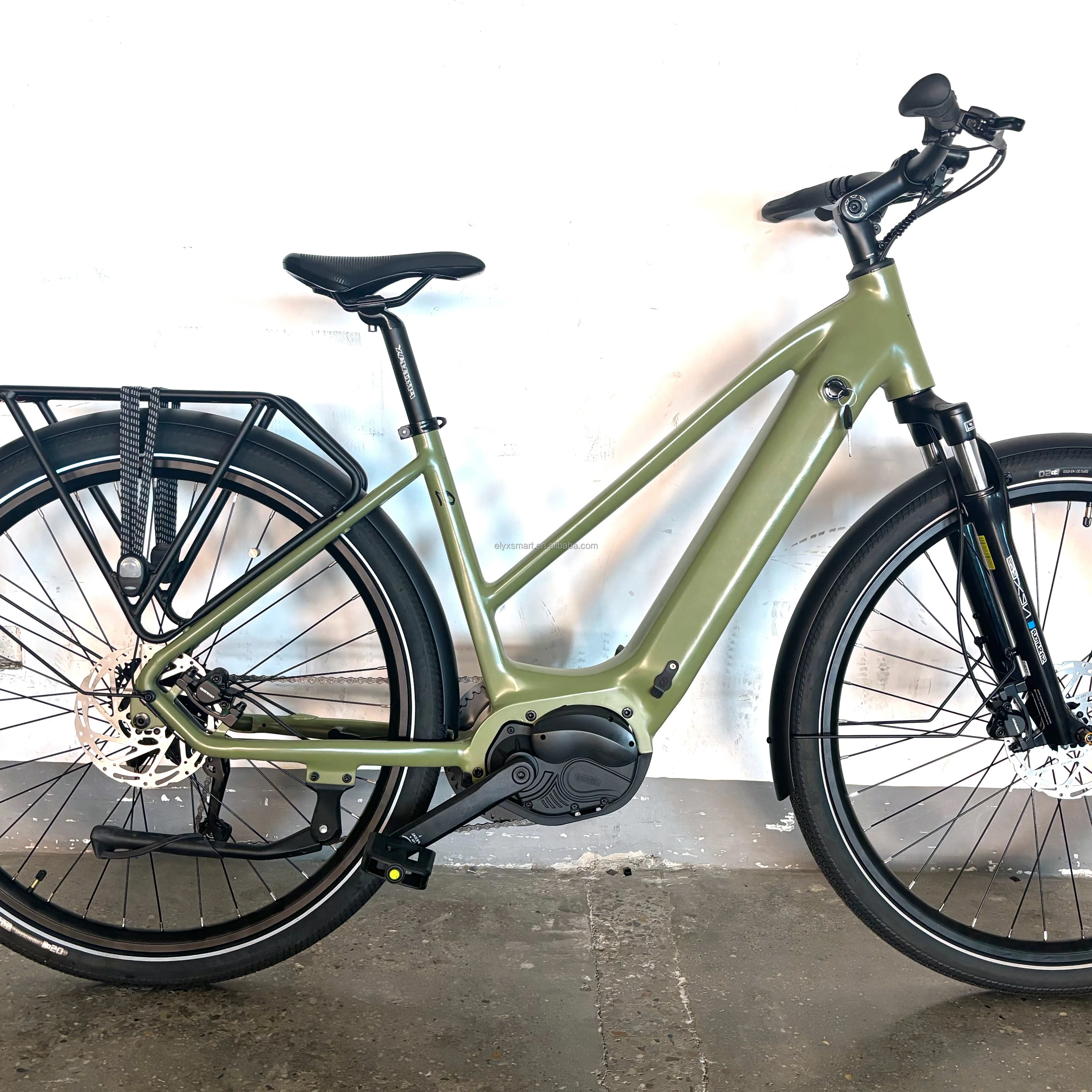 

ATV&UTVGermany Style Road Bike 250W Mid Drive Electric Bike 28 Inch Step Through 48V Electric Bicycle 80KM Long Range Trekking B