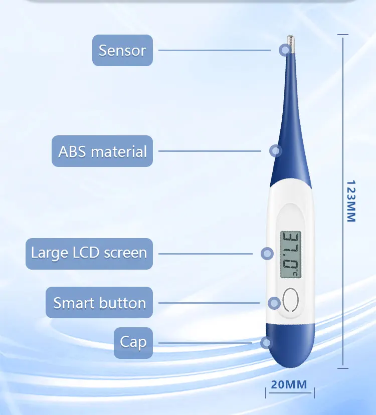 1pc Fast Measurement Digital Oral Thermometer Flexible Tip Human Body Temperature Accurate Fever Detection For Children Adults