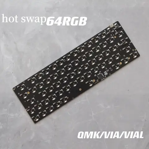 DK64 Mechanical Keyboard Pcb Customized RGB Hot Swappable GH60 Support Via/Vial Ergonomic Mechanical Keyboard Accessories DIY