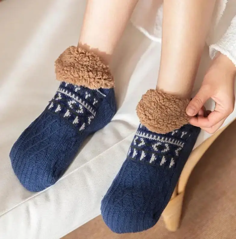 Fall and Winter Thermal Floor Socks Women Men Home Warm Socks Snow Socks Sleep Carpet Slippers Thickened Non-slip Yoga Socks