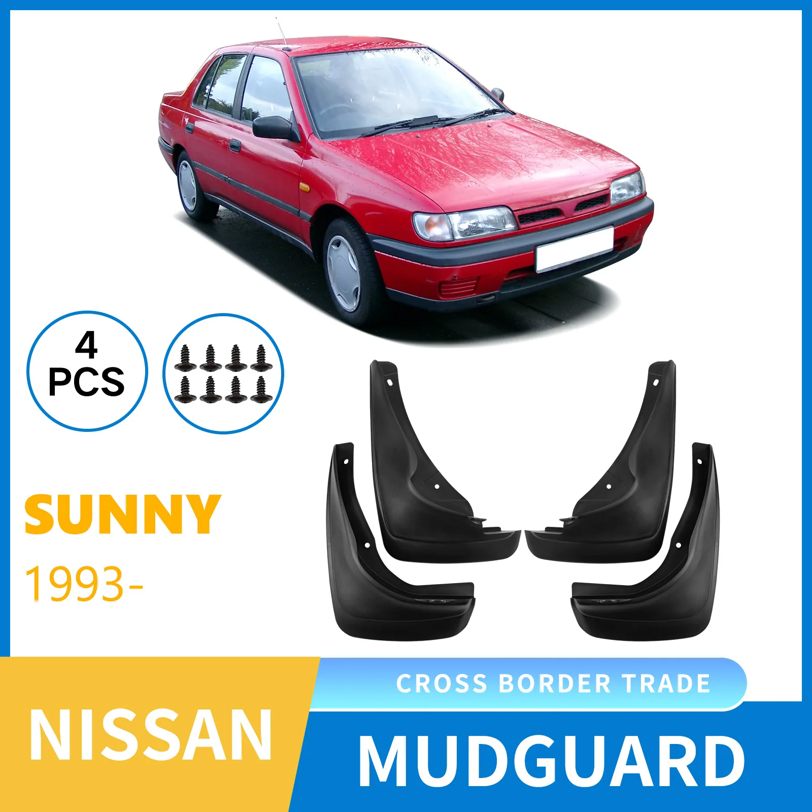

Fenders For Nissan Sunny 1993-1995 car tire mudguard modification,Front Rear Flares Splash Guards Cover Car Accessorie
