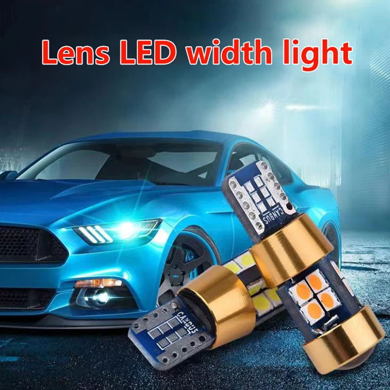 2pcs Car T10 12V LED Signal Light Orange Amber Light Position Parking City Lights T10 168 194 2825 W5W 19SMD LED Bulb