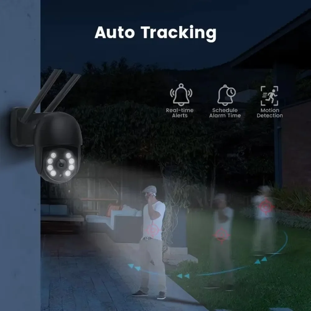Cámara IP domo PTZ inalámbrica para interiores y exteriores, 4K8MP, WiFi, impermeable, detección de voz bidireccional, alarma, cámaras de vídeo de vigilancia