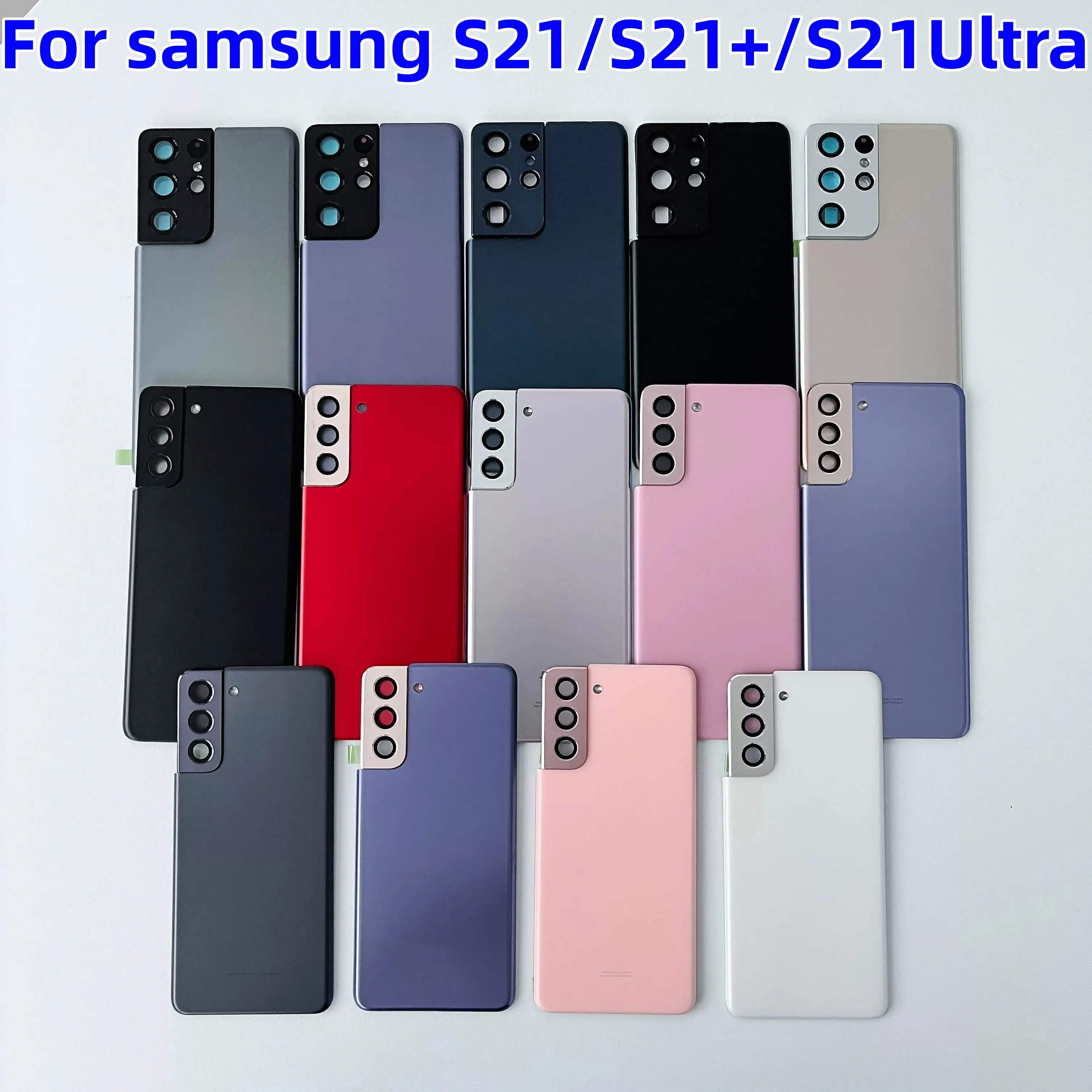 삼성 갤럭시 후면 커버 교체 유리, 후면 문짝 하우징 케이스, S21 +/Plus S21 Ultra G9910 g9960 g9980 배터리 커버