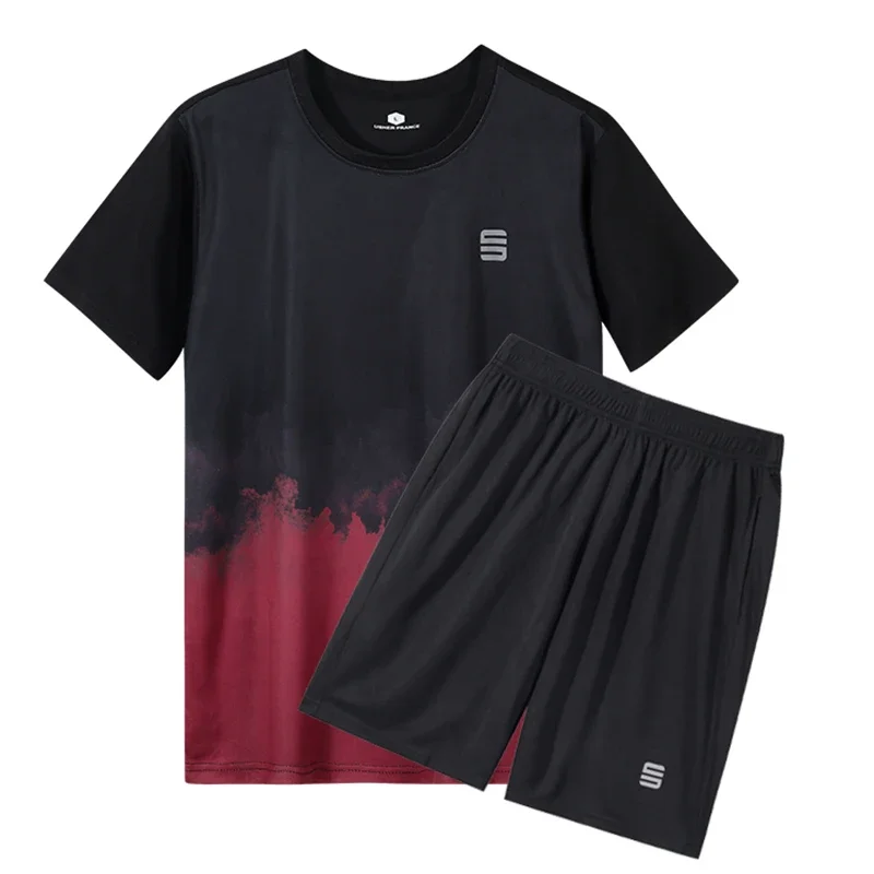 Men's Basketball Shirt Suits Man Breathable Clothes Kits Sports Shorts Gym Short Sleeve Dry Fit Outdoor Running 2pcs Set Jersey