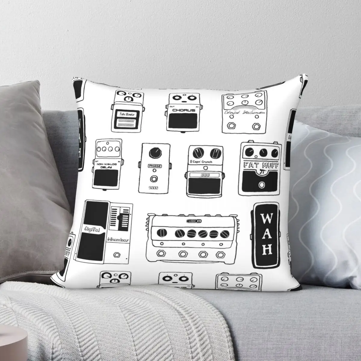 

Recording Studio Pillowcase Polyester Linen Velvet Printed Zip Decor Home Cushion Cover