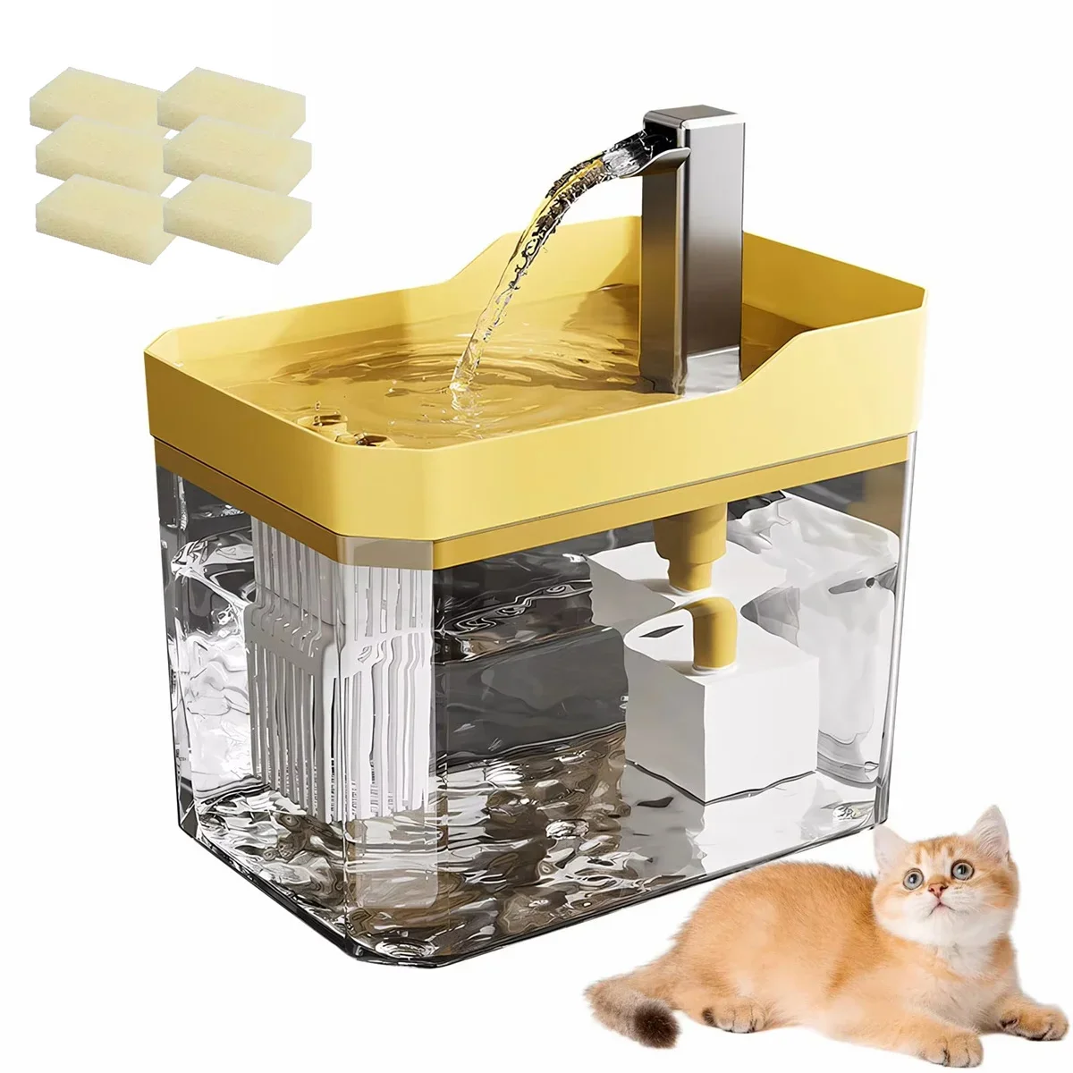

​Automatic Cat Water Fountain 1.5L USB Powered Pet Drinker with Filter Pump Silent Circulating Water Dispenser for Cats Dogs​