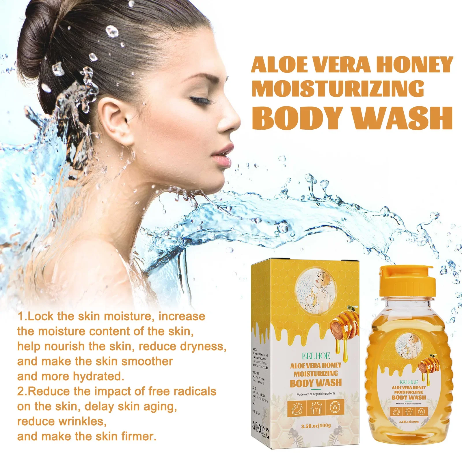 Whitening Shower Gel Firming Lighten Fade Dark Spots Melanin Removal Exfoliating Wash Smooth Moisturizing Honey Shower Lotion