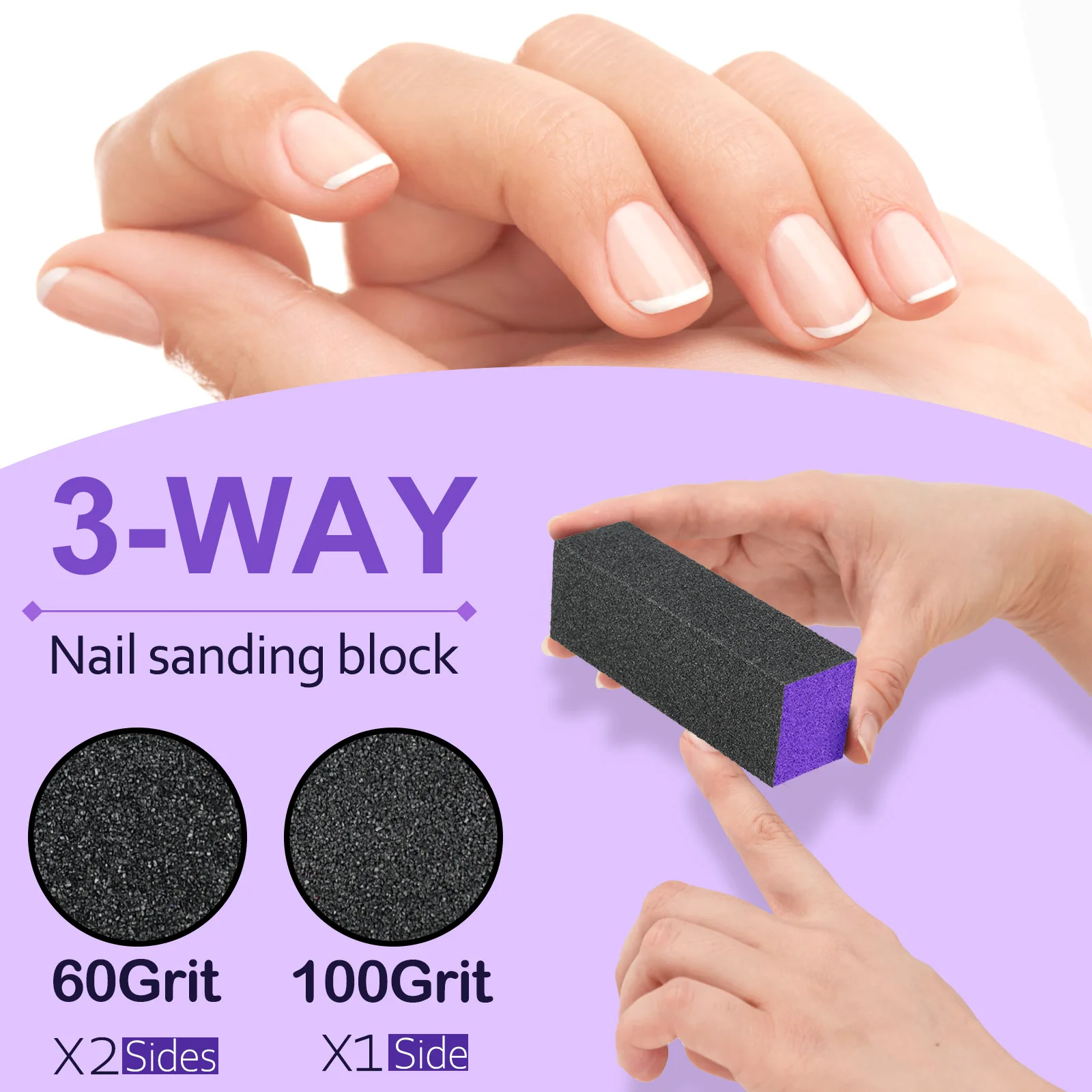 5Pcs Nail Sanding Buffer Nails Buffer Block Pedicure Manicure Tools 3 Way Sponge Block Polishing Nail Art Buffering Pad