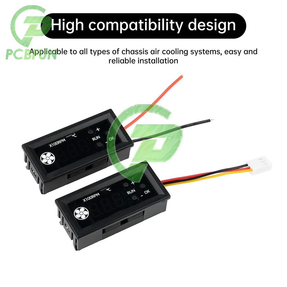

4 Wires DC12V 3A PWM Fan Temperature Control Governor Module Digital Display Speed Controller Low Temperature Shut Down