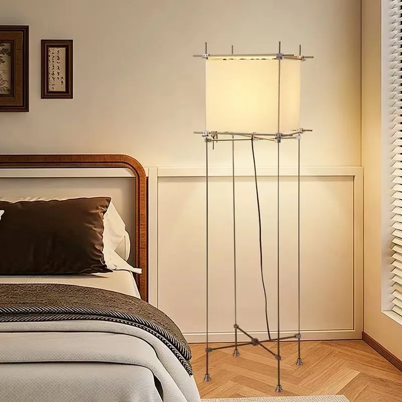 Retro industrial style stainless steel study bedroom bedside decoration atmosphere floor lamp